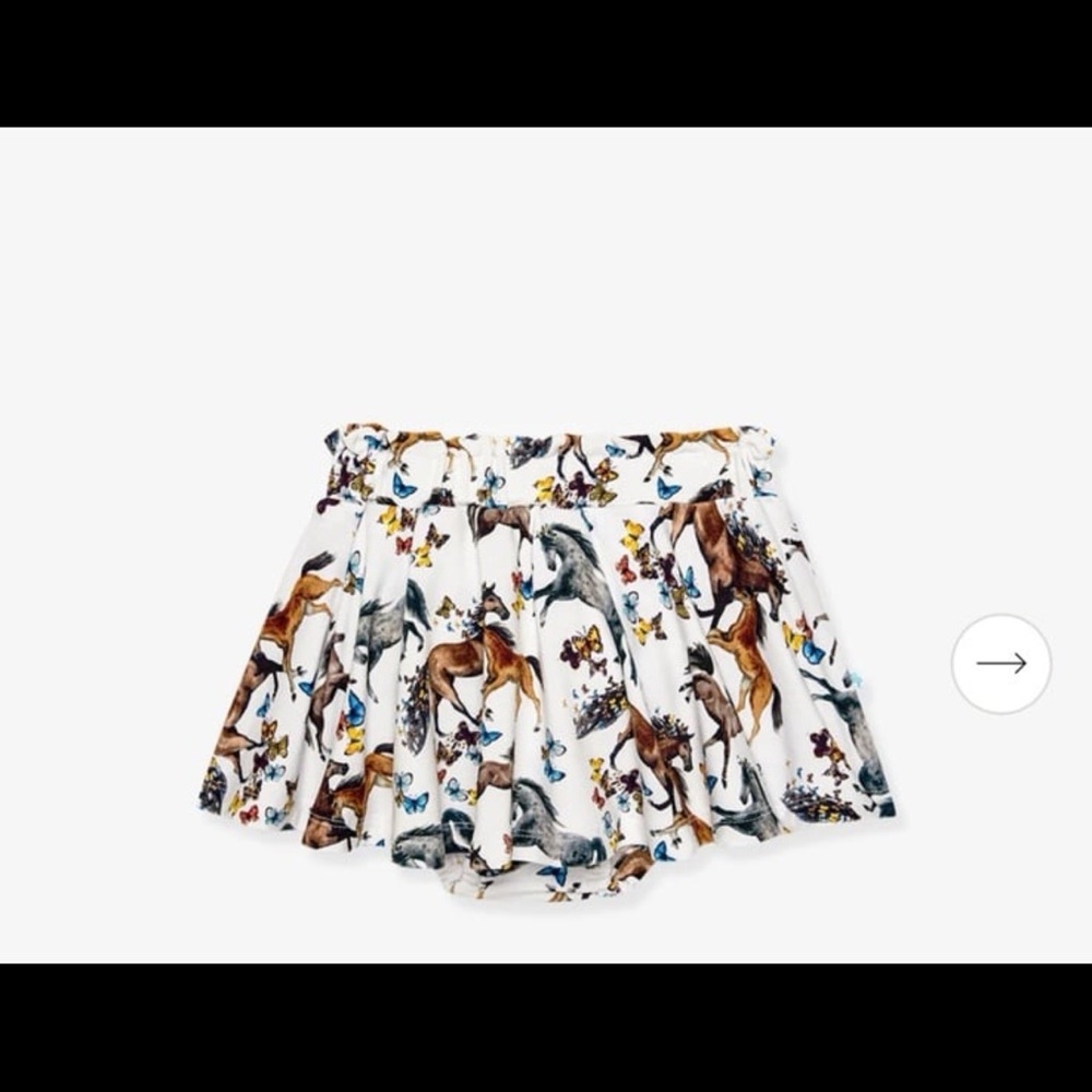 NEW with Tag Posh Peanut Claire French Terry Skater Bummie, Horses, 6-12 Months